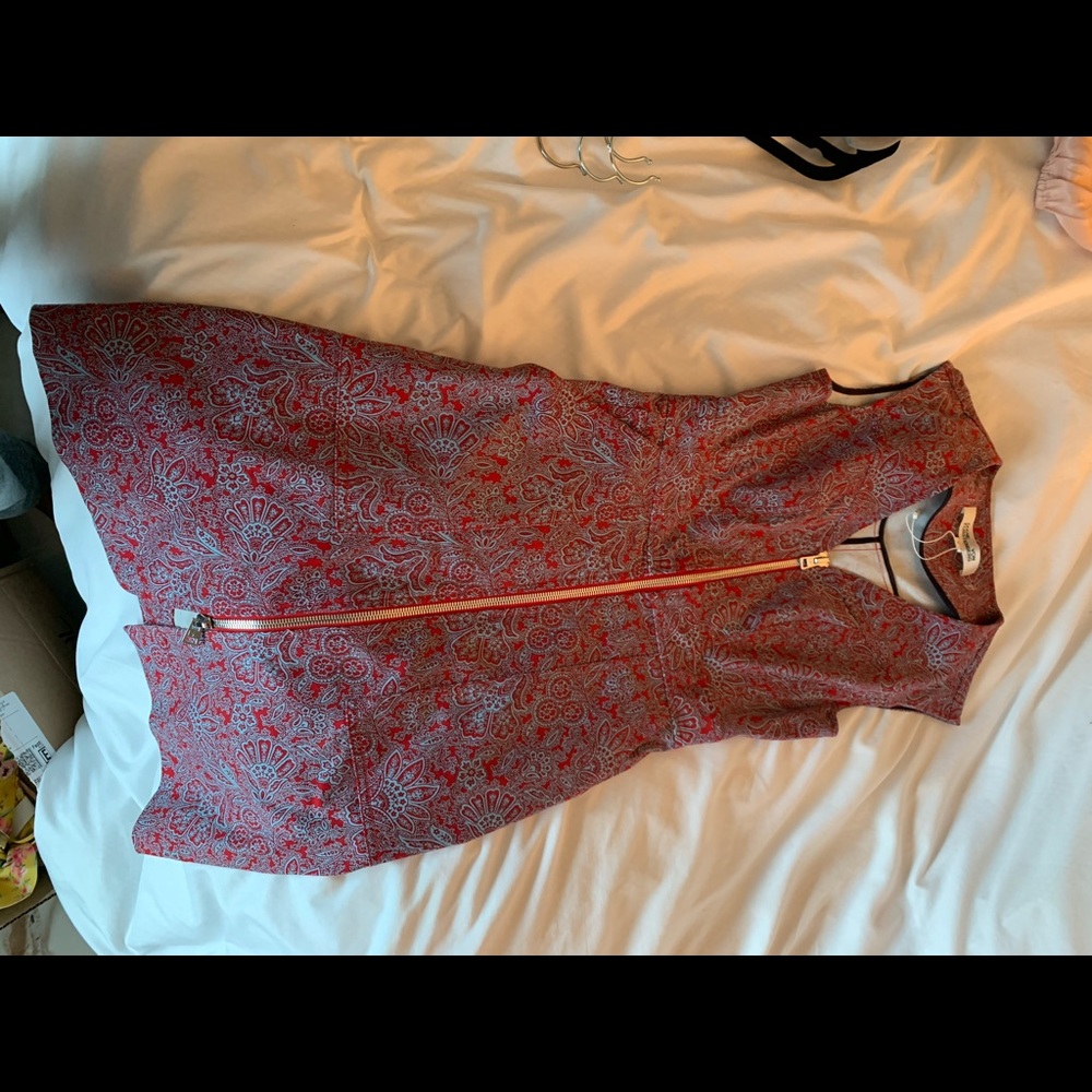 NWOT DVF paisley zip dress size  0